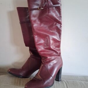 Roberto Botticelli Burgundy Heeled Boots Leather